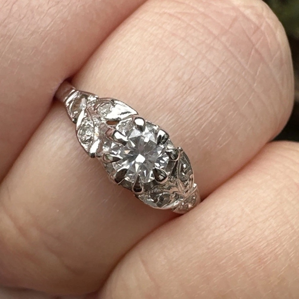 ✨ Stunning 1920s Edwardian White Gold Diamond Ring ✨